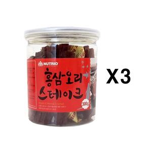 뉴트리오 홍삼간식 300g X3 / 홍삼오리 스테이크 간식